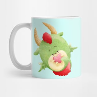 Dragon Hug a Pink Heart Mug